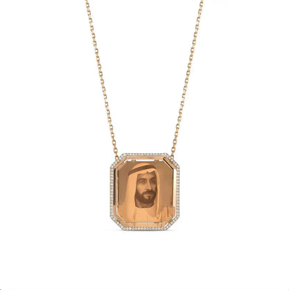 Your Father Modern diamond photo pendant