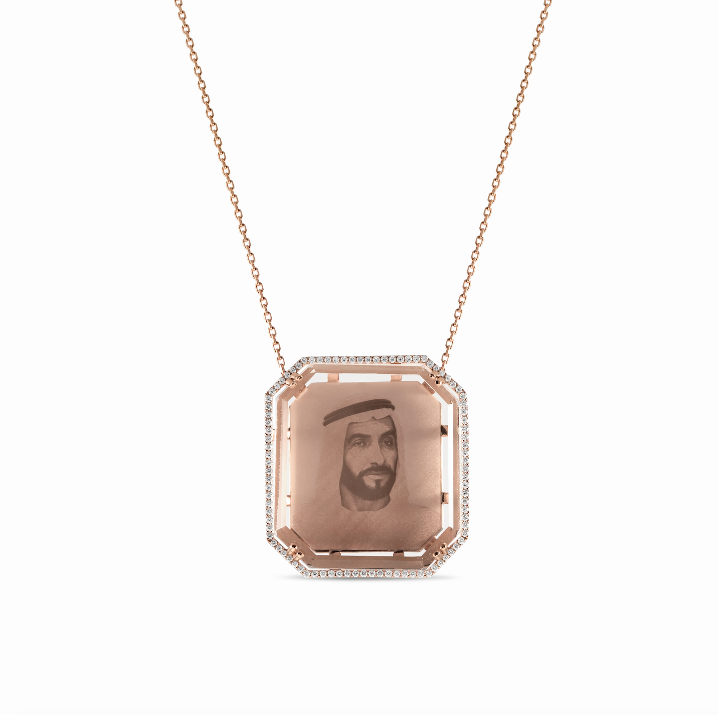 Shaikh Zayed Modern Picture Pendant with Diamond