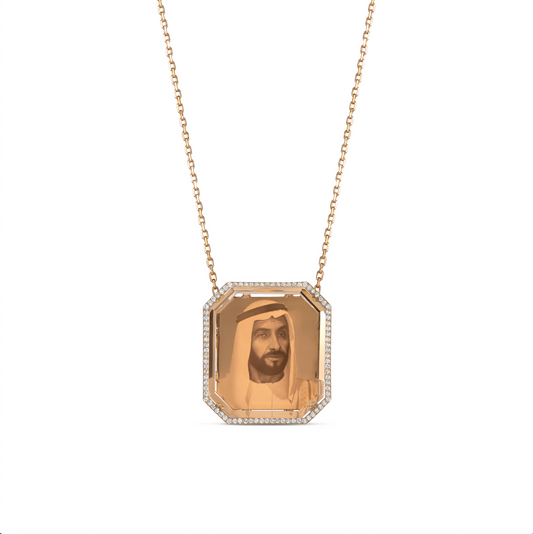 Shaikh Zayed Modern Picture Pendant with Diamond