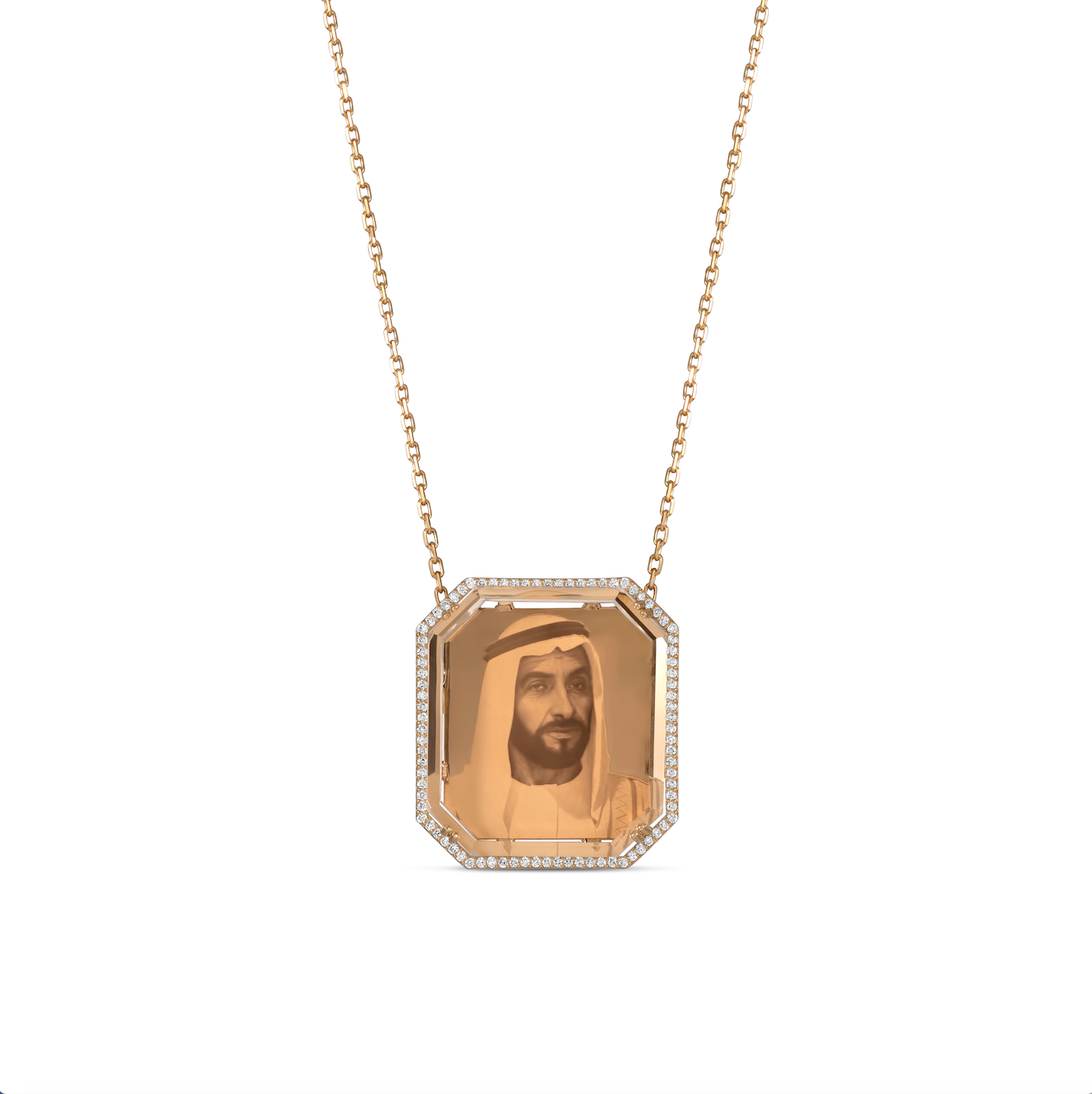 Shaikh Zayed Modern Picture Pendant with Diamond