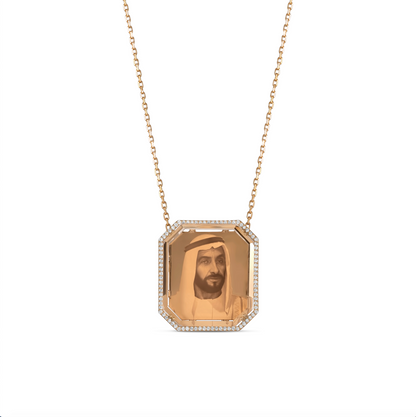 Shaikh Zayed Modern Picture Pendant with Diamond