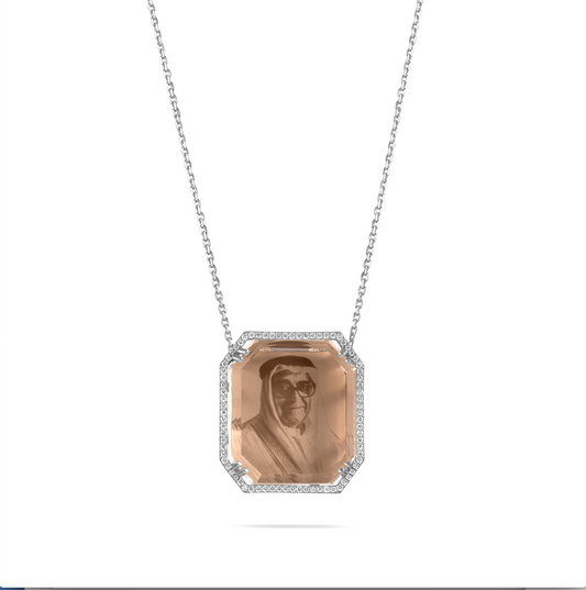 Your Father Modern diamond photo pendant