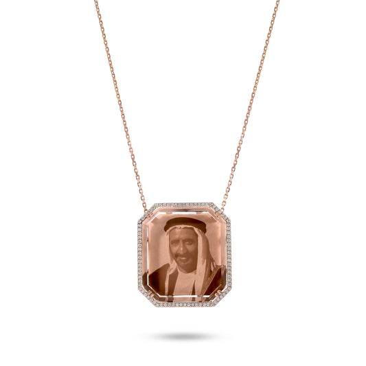 Your Father Modern diamond photo pendant